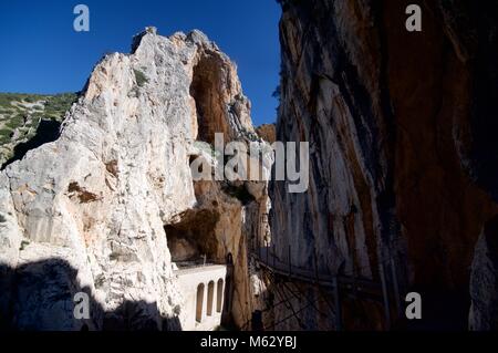 Die schwindelerregende Caminito del rey Berg Gehweg in der Provinz Malaga, Spanien Stockfoto