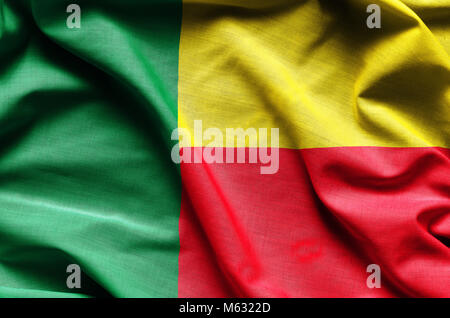 Realistische Flagge Benin Stockfoto