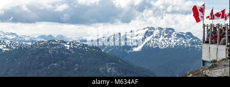 Panorama von British Columbia Mountains von touristischen Suche Stockfoto