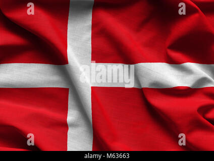Wehende Flagge von Dänemark Stockfoto