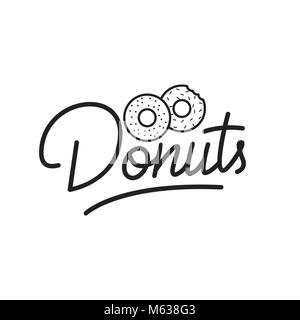 Donuts. Donuts Schriftzug Abbildung. Donuts label Abzeichen Emblem Stock Vektor