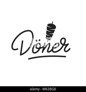 Döner. Döner Schriftzug Abbildung. Döner label Abzeichen Emblem Stock Vektor