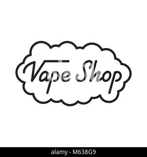 Vape Shop. Vape Shop Schriftzug Abbildung. Vape Shop label Abzeichen Emblem Stock Vektor