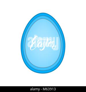 Ostern. Papier schneiden Ei mit Ostern Schriftzug. Ostern Karte Vorlage Stock Vektor
