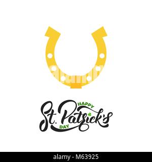 St. Patrick's Day. Schriftzug St. Patrick's und Lucky Horseshoe. St. Patricks Day card Stock Vektor
