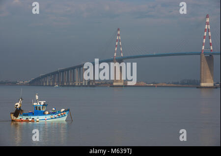 Saint Nazaire, Brücke über die Loire Estuary. Frankreich. Stockfoto