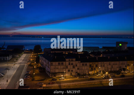 Saint Nazaire, Loire Mündung auf den Atlantischen Ozean. Frankreich. Stockfoto