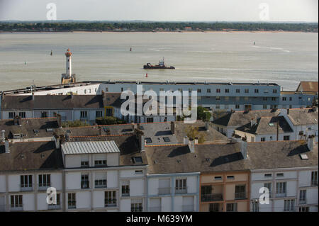 Saint Nazaire, Loire Mündung auf den Atlantischen Ozean. Frankreich. Stockfoto