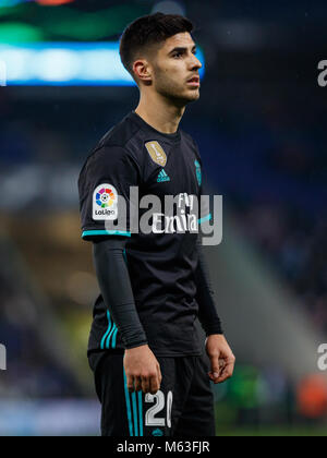 Barcelona, Spanien. 27 Feb, 2018. 27. Februar 2018, Cornella-El Prat, Cornella de Llobregat, Barcelona, Spanien; La Liga Fußball, Espanyol vs Real Madrid; Asensio Quelle: UKKO Images/Alamy leben Nachrichten Stockfoto