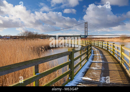 Humber, North Lincolnshire. 27 Feb, 2018. UK Wetter: Winter an der Wasserkante Country Park in Barton-upon-Humber, North Lincolnshire, Großbritannien. 27. Februar 2018. Quelle: LEE BEEL/Alamy leben Nachrichten Stockfoto