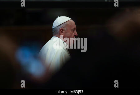 Vatikan, Vatikan. 28 Feb, 2018. Der Staat der Vatikanstadt (Heiliger Stuhl) Papst Franziskus während seiner Generalaudienz im Vatikan Credit: Evandro Inetti/ZUMA Draht/Alamy leben Nachrichten Stockfoto