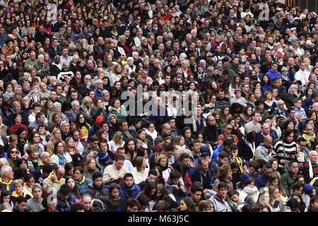 Vatikan, Vatikan. 28 Feb, 2018. Der Staat der Vatikanstadt (Heiliger Stuhl) Papst Franziskus während seiner Generalaudienz im Vatikan Credit: Evandro Inetti/ZUMA Draht/Alamy leben Nachrichten Stockfoto