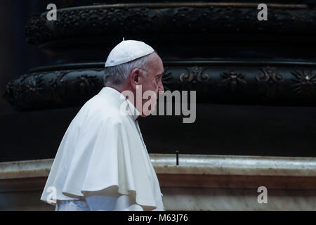 Vatikan, Vatikan. 28 Feb, 2018. Der Staat der Vatikanstadt (Heiliger Stuhl) Papst Franziskus während seiner Generalaudienz im Vatikan Credit: Evandro Inetti/ZUMA Draht/Alamy leben Nachrichten Stockfoto