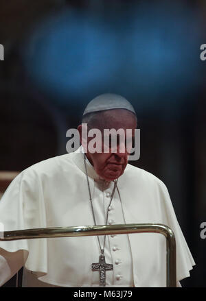Vatikan, Vatikan. 28 Feb, 2018. Der Staat der Vatikanstadt (Heiliger Stuhl) Papst Franziskus während seiner Generalaudienz im Vatikan Credit: Evandro Inetti/ZUMA Draht/Alamy leben Nachrichten Stockfoto