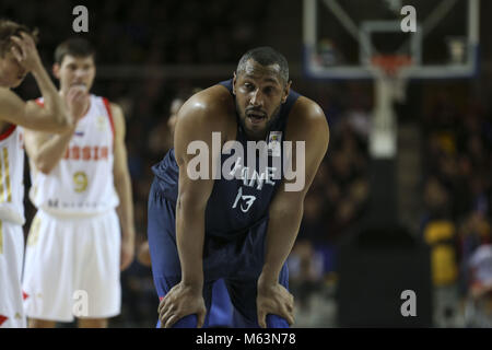 Straßburg, Frankreich. 23 Feb, 2018. Boris Diaw Frankreichs während der FIBA Basketball WM 2019 Europäische Qualifier zwischen Frankreich und Russland match gesehen. Bild: BT7 I 3236.jpg /SOPA Images/ZUMA Draht/Alamy leben Nachrichten Stockfoto