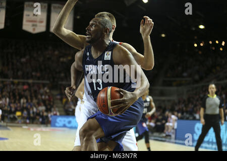 Straßburg, Frankreich. 23 Feb, 2018. Boris Diaw Frankreichs während der FIBA Basketball WM 2019 Europäische Qualifier zwischen Frankreich und Russland match gesehen. Bild: BT7 I 3259.jpg /SOPA Images/ZUMA Draht/Alamy leben Nachrichten Stockfoto