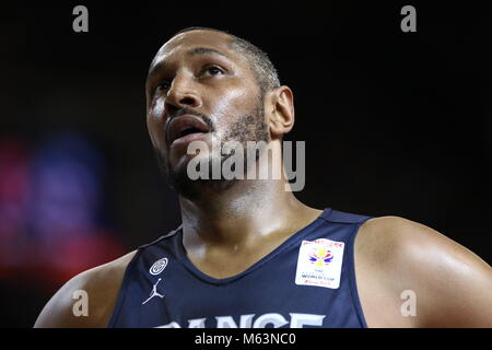 Straßburg, Frankreich. 23 Feb, 2018. Boris Diaw Frankreichs während der FIBA Basketball WM 2019 Europäische Qualifier zwischen Frankreich und Russland match gesehen. Credit: E78A9170.jpg /SOPA Images/ZUMA Draht/Alamy leben Nachrichten Stockfoto