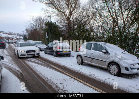 Leeds, Großbritannien. 28. Februar, 2018. Das Einfrieren der Arktis Wetter genannt das Tier aus dem Osten bringt Schnee und schlechtes Wetter nach Leeds, UK Credit: Mint Fotografie/Alamy leben Nachrichten Stockfoto