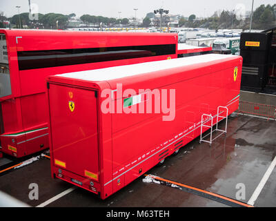 Montmelo, Spanien. 28 Feb, 2018. Tag Drei Von F 1 Winter in Barcelona der Circuit de Catalunya. Schnee am Kreis. Credit: UKKO Images/Alamy leben Nachrichten Stockfoto