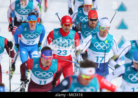 Pyeongchang, Südkorea. 24 Feb, 2018. Keishin Yoshida (JPN) Langlauf: Männer 50 km Massenstart klassisch an alpensia Langlauf Center während der PyeongChang 2018 Olympic Winter Games in Pyeongchang, Südkorea. Credit: yohei Osada/LBA SPORT/Alamy leben Nachrichten Stockfoto