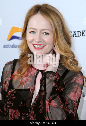 LOS ANGELES, Ca - 27. Februar: Schauspielerin Miranda Otto besucht die Los Angeles Premiere von Australiansinfilm "Dance Academy" an der Charlie Chaplin Theater in der Raleigh Studios am 27. Februar in Los Angeles, Kalifornien 2018. Foto von Barry King/Alamy leben Nachrichten Stockfoto