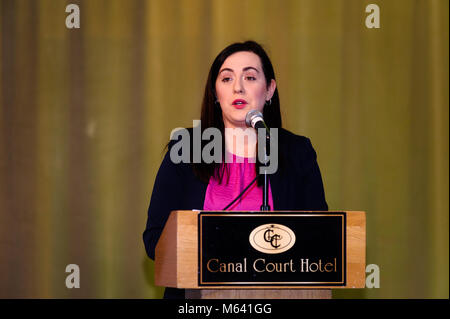 County Armagh, Nordirland. 27 Feb, 2018. Megan Fearon MLA bei einer öffentlichen Sitzung in Canal Court Newry Co Armagh, 27. Februar 2018 CREDIT: www.LiamMcArdle.com Credit: LiamMcArdle.com/Alamy leben Nachrichten Stockfoto