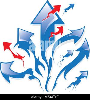 Der blaue Pfeile Stock Vektor
