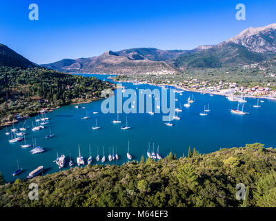 Nidri Hafen der Insel Lefkada, Griechenland Stockfoto