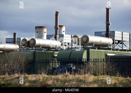 Methan Deponiegas in riesen Park site auf der ehemaligen Deponie auf zurückgewonnenen Landes nördlich Vorland Belfast Nordirland Stockfoto