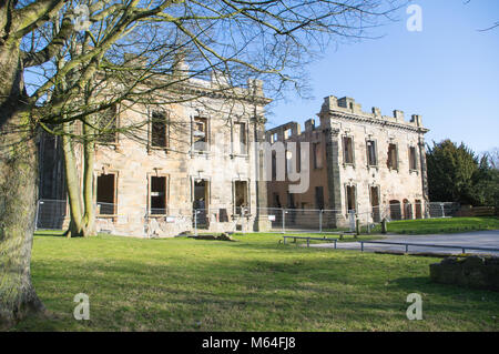 Sutton Scarsdale Hall, Georgisch in Chesterfield, Derbyshire, England Ruine Stockfoto