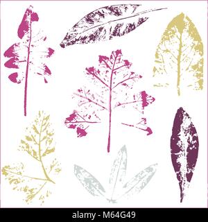 Vektor Zweige und Blätter. Hand gezeichnet floralen Elementen. Vintage botanischen Abbildung. Stempel der Schwarze Blätter auf einem weißen Hintergrund. Elemente für Eco und Stock Vektor