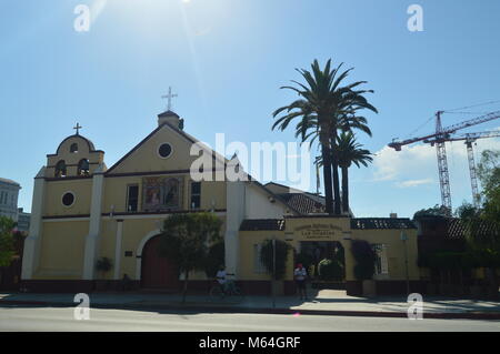 Pueblo de la Reyna De Los Angeles von Pater Junipero Serra in der Innenstadt von Los Angeles gegründet. Juli 7, 2017. Downtown Los Angeles, Kalifornien. USA. EEUU Stockfoto