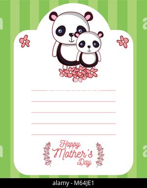 Glückliche Mütter Tag Karte mit niedlichen Tiere cartoons Stock Vektor