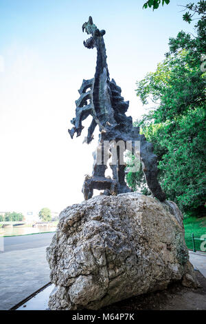 Statue der Drache von Wawel in Krakau Stockfoto