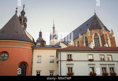 St Barbara Kirche am kleinen Markt in der Altstadt von Krakau, Polen Stockfoto