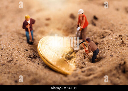 Bitcoin cryptocurrency mining Konzept Stockfoto
