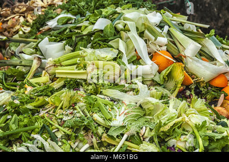 Organische Abfälle auf einem grossen Haufen Stockfoto