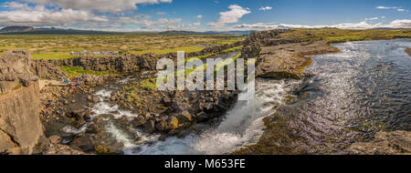 Thingvellir National Park, ein UNESCO-Weltkulturerbe, Island. Stockfoto