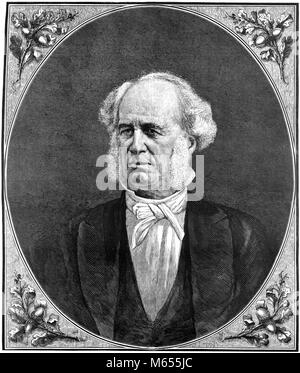 1800s 1860s 1870s Portrait Cornelius Vanderbilt amerikanischen Unternehmer - asp fwp 697 ASP001 HARS REICHTUM GELEGENHEIT BEHÖRDE GESICHTSBEHAARUNG 1860s 1870s UNTERNEHMER EISENBAHNEN COMMODORE MÄNNER VERSAND KOTELETTEN B&W MILLIARDÄR SCHWARZ UND WEISS KAUKASISCHEN ETHNIE COMMODORE VANDERBILT CORNELIUS CORNELIUS VANDERBILT DYNASTIE EMPIRE BUILDER MAGNAT NEW YORK CENTRAL NEW YORKER ALTMODISCHE PATRIARCH PERSONEN PHILANTHROP VANDERBILT VANDERBILT UNIVERSITÄT Stockfoto