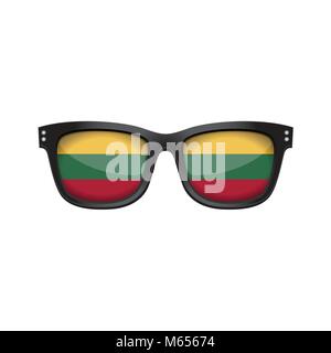 Litauen Nationalflagge modische Sonnenbrillen Stock Vektor