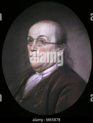 PORTRAIT BENJAMIN FRANKLIN IN TRAGEN BIFOKAL Gemälde von Charles Willson Peale 1785-Ka 3746 PLE001 HARS KOPF UND SCHULTERN ALTEM MUT FÜHRUNG POLITIKER INNOVATION 1776 BEHÖRDE KRIEG POLITIK DER UNABHÄNGIGKEIT ÄLTESTEN 70 s nach Kunst Thema REVOLTE amerikanischen Unabhängigkeitskrieg 1770 KOLONIEN ERFINDER MÄNNER 1785 BIFOKALGLÄSER KAUKASISCHEN ETHNIE Charles Willson Peale DIPLOMAT GRÜNDERVÄTER ALTMODISCHE PEALE PERSONEN UNIVERSALGELEHRTEN Stockfoto