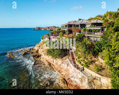 Giorgio Armanis Cliffside Rückzug, Galley Bay Beach, Antigua Stockfoto