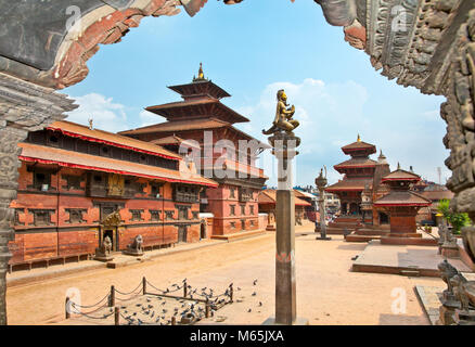 Mani Keshar Chowk am Durbar Square in Patan, Kathmandu, Nepal. Stockfoto