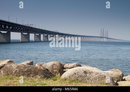 Die Oeresund Brücke verbindet Dänemark und Schweden Stockfoto