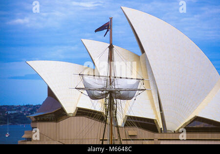 Am frühen Morgen an der Sydney Opera House in Australien. Stockfoto