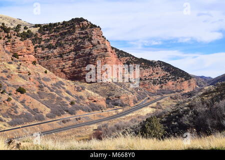 Utah I-84 Rastplatz views Stockfoto