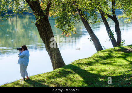 West Virginia, Appalachia Greenbrier County, Alderson, Greenbrier River Water, Fotograf, Besucher reisen Reise touristischer Tourismus Wahrzeichen landma Stockfoto