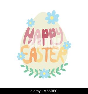 Frohe Ostern Grußkarten mit Blumen und Eier Vektor Elemente der Komposition. Stock Vektor