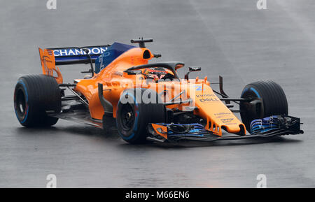 McLaren Stoffel Vandoorne während des Tages vier Vorsaison-testprogramm auf dem Circuit de Barcelona-Catalunya, Barcelona. Stockfoto
