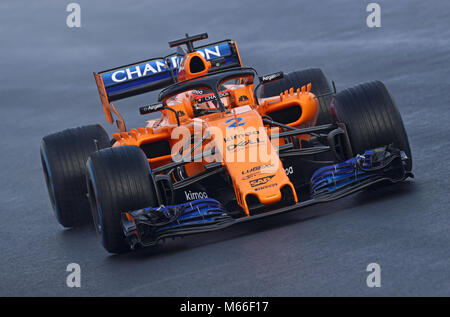 McLaren Stoffel Vandoorne während des Tages vier Vorsaison-testprogramm auf dem Circuit de Barcelona-Catalunya, Barcelona. Stockfoto